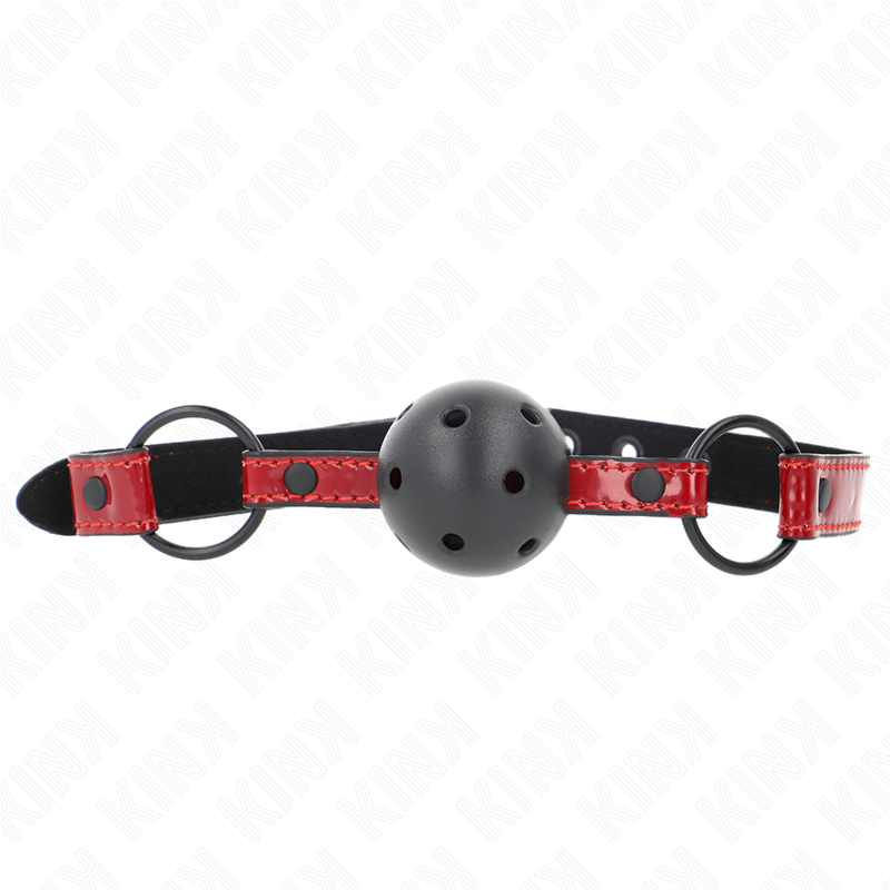 Bâillon Boule BDSM Cuir Brillant 4,5 cm Sangle Ajustable - Kink