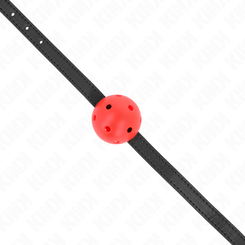 Bâillon Boule BDSM Simplicité Rouge Respirant Sangle Réglable - Kink