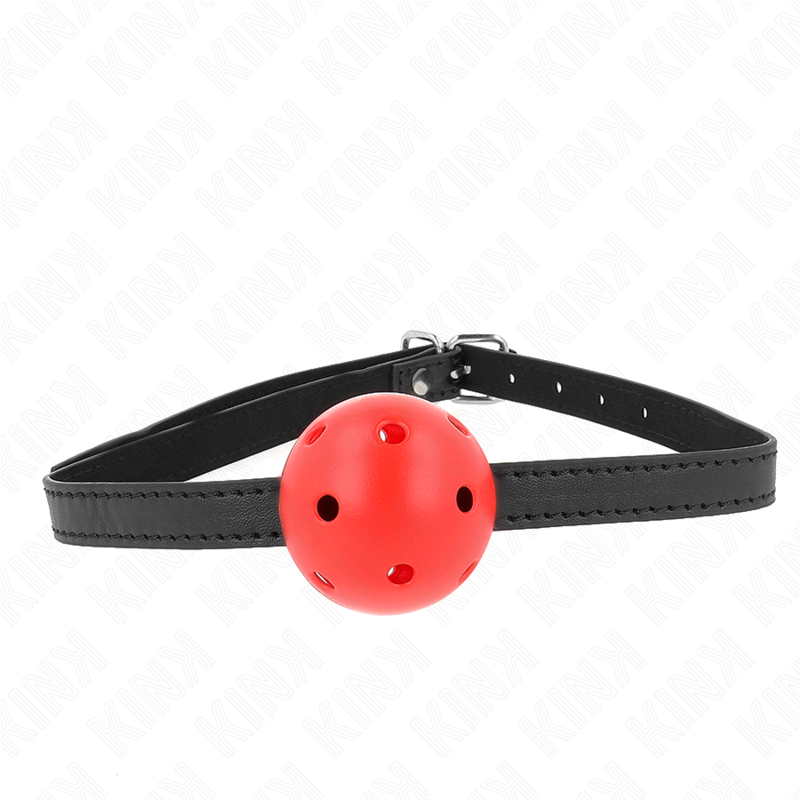 Bâillon Boule BDSM Simplicité Rouge Respirant Sangle Réglable - Kink