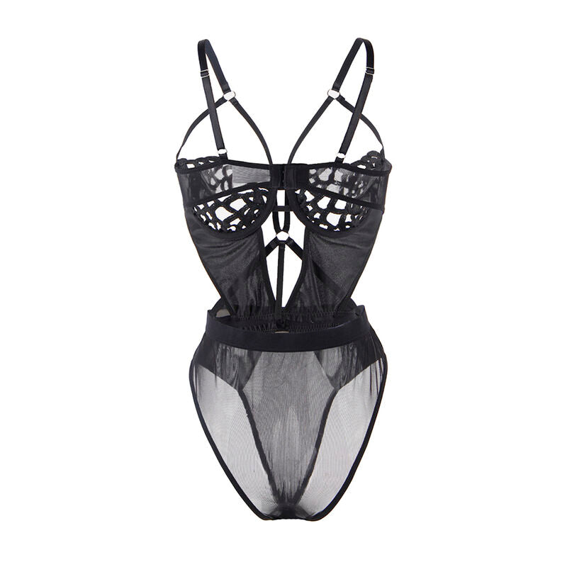 Body Sexy en Dentelle Noir Coupe Ajustée Taille S/M - Subblime