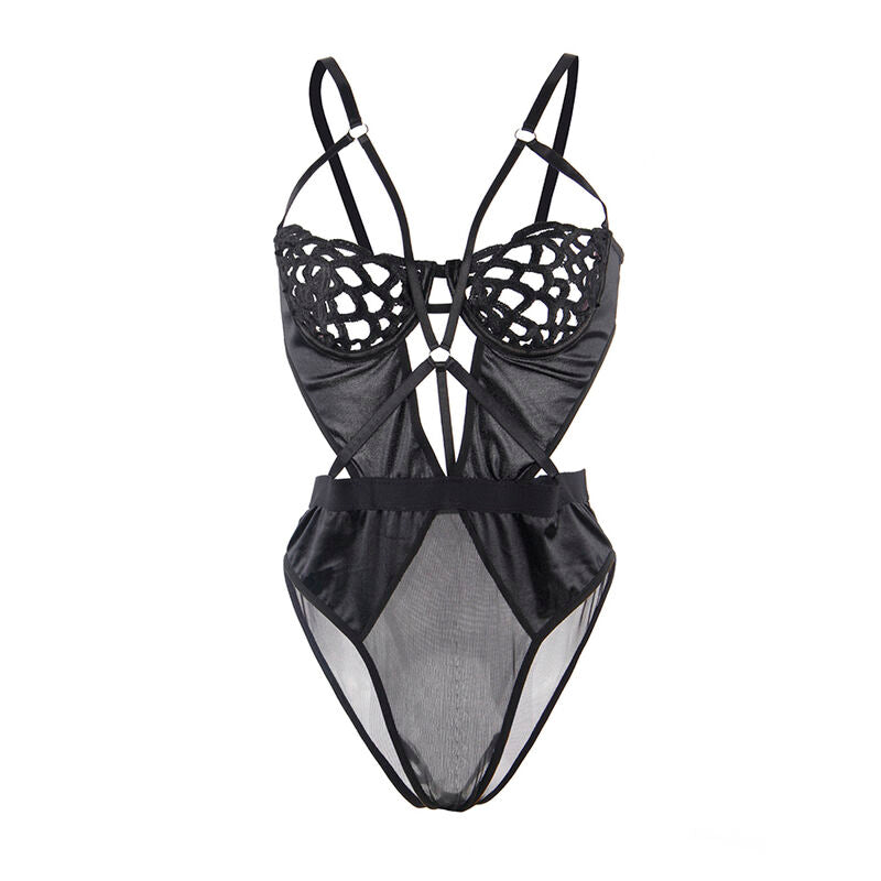 Body Sexy en Dentelle Noir Coupe Ajustée Taille S/M - Subblime
