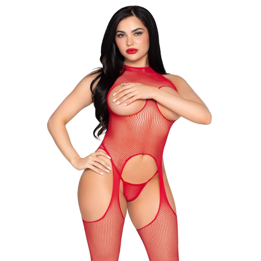 Bodystocking Ouvert à l'Entrejambe Résille Sensuelle Taille Unique - Leg Avenue