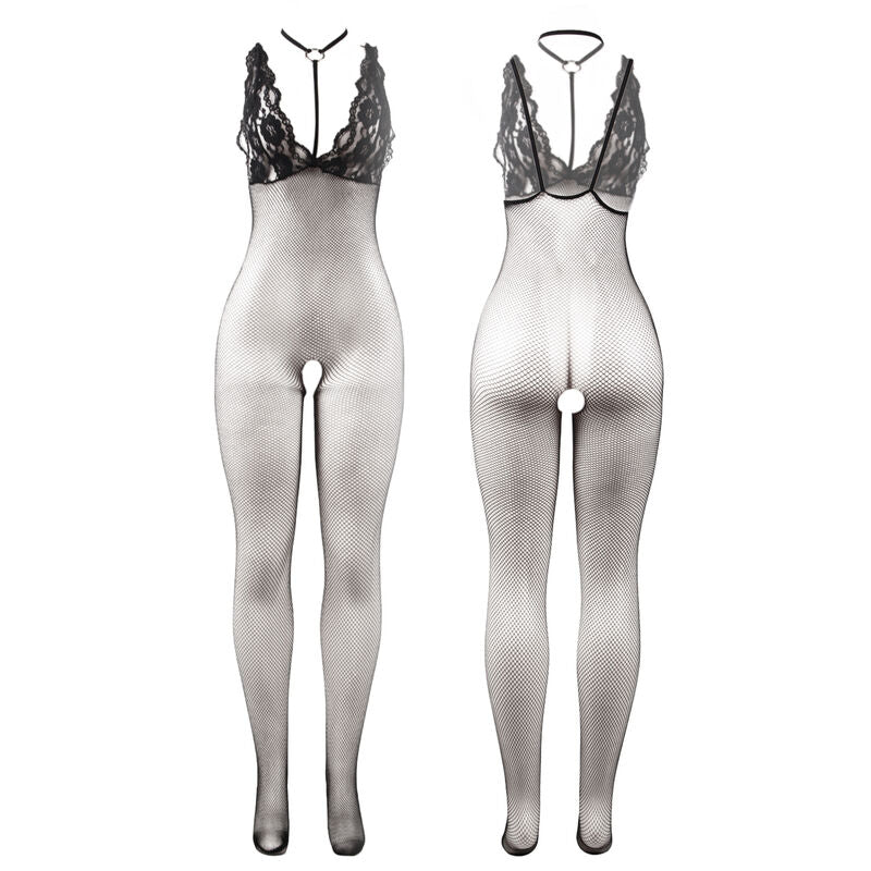 Bodystocking Résille Transparente Entrejambe Ouvert Taille Unique - Subblime