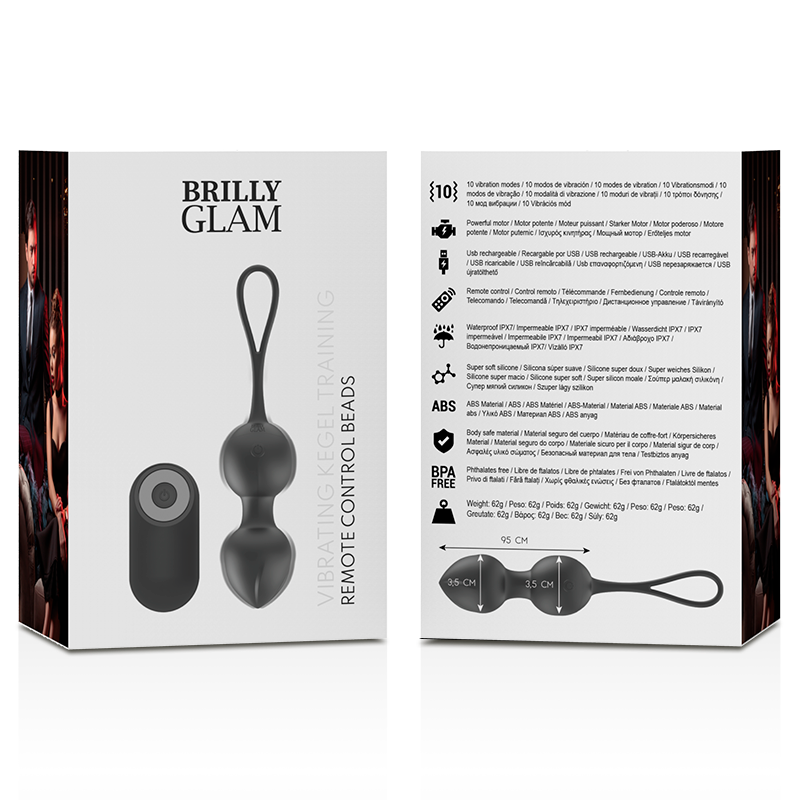 Boules de Kegel Vibrantes Télécommande 10 Modes Rechargeable IPX7 - Brilly Glam