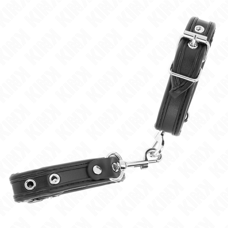 Bracelets BDSM Cloutés Noir Réglables 16-22 cm - Kink