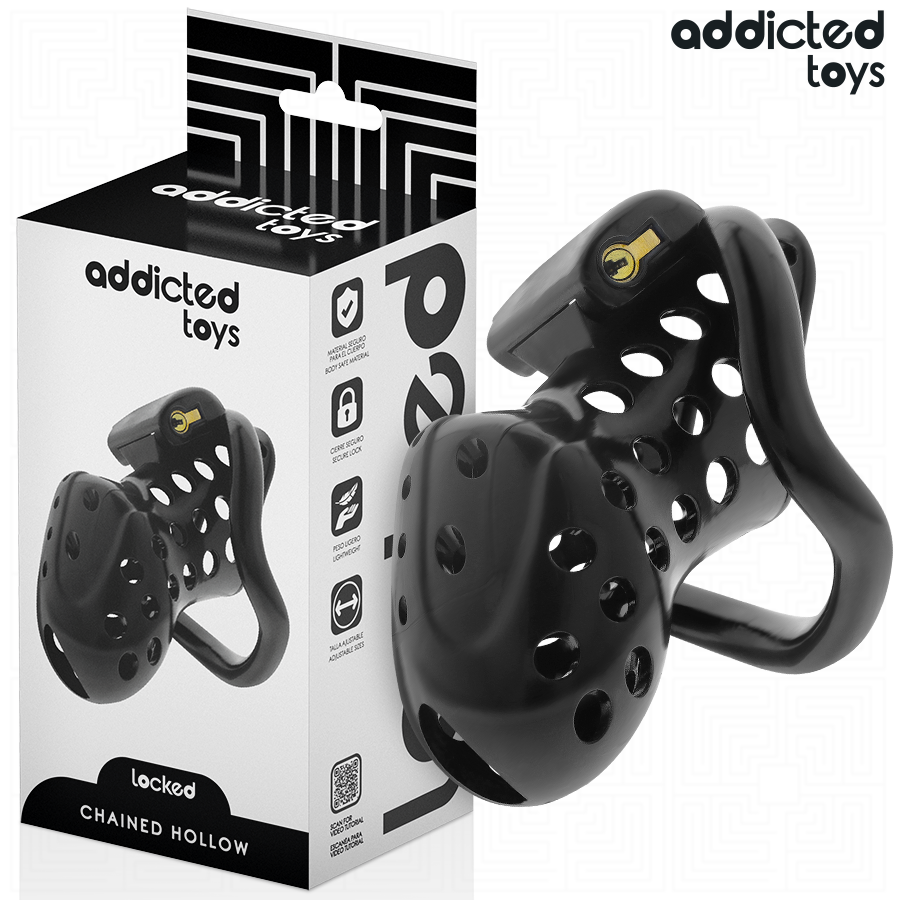 Cage de Chasteté Locked Tunnel 10,5 cm 4 Anneaux Cadenas - Addicted Toys