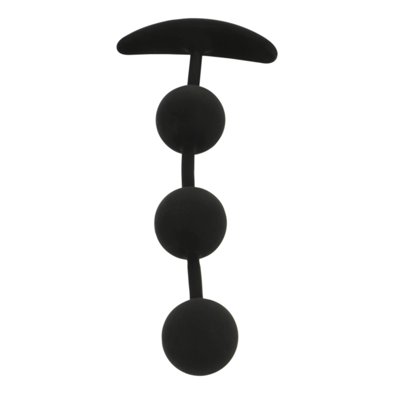 Chapelet Anal Harry 3 Sphères Graduées Silicone 14 cm - Black&Silver