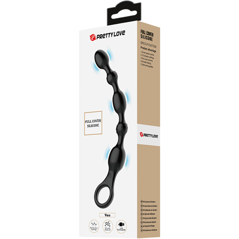 Chapelet Anal Vibrant Van Perlé 10 Vibrations Rechargeable - Pretty Love