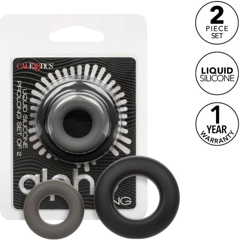 Cockring Alpha Prolong Lot de 2 Silicone Extensible Étanche - CalExotics