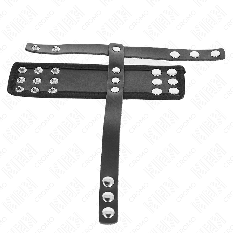 Cockring Cuir Cage à Pénis Sangle Réglable Séparateur de Testicules - Kink