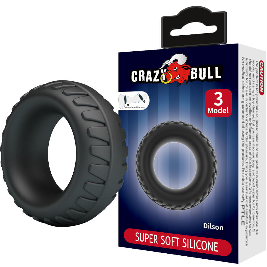 Cockring Dilson Modèle 3 Silicone Ajustable Confortable - Crazy Bull