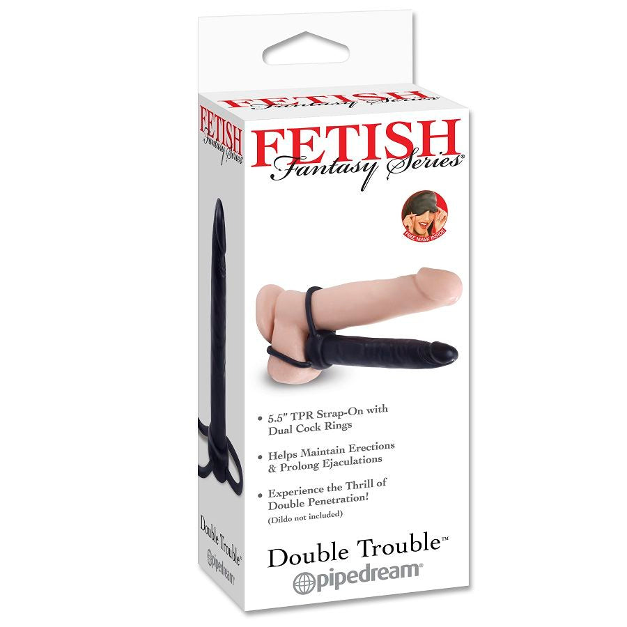 Cockring Double Pénétration Gode Intégré Silicone Souple - Fetish Fantasy