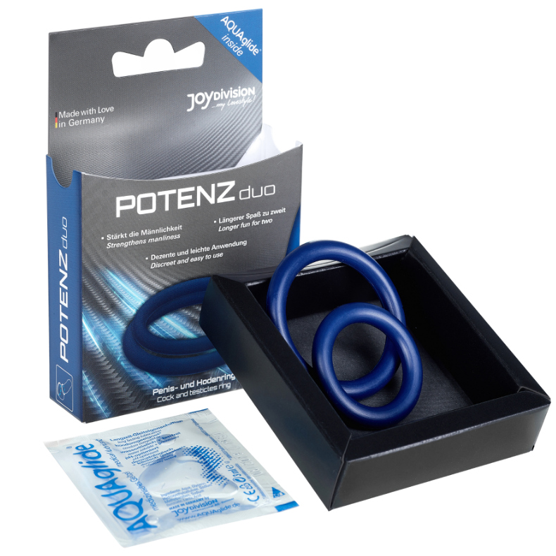 Cockring Double Potenzduo 2 Anneaux Silicone 3 Tailles - Joydivision