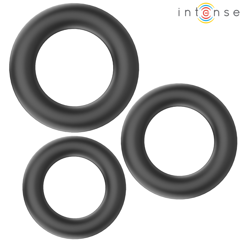 Cockring Hugh Lot de 3 Anneaux Silicone Flexibles - Intense