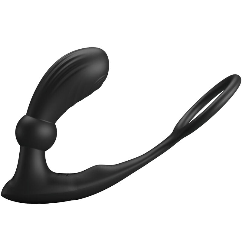 Cockring Vibrant avec Plug Anal Warren Silicone Rechargeable - Pretty Love