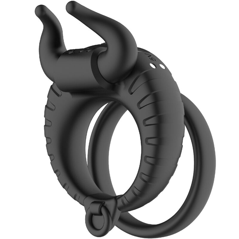 Cockring Vibrant Bull's Pasion 10 Modes Rechargeable Étanche Noir - Armony