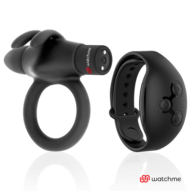Cockring Vibrant Connecté Agron WatchMe 10 Modes Rechargeable - Black&Silver