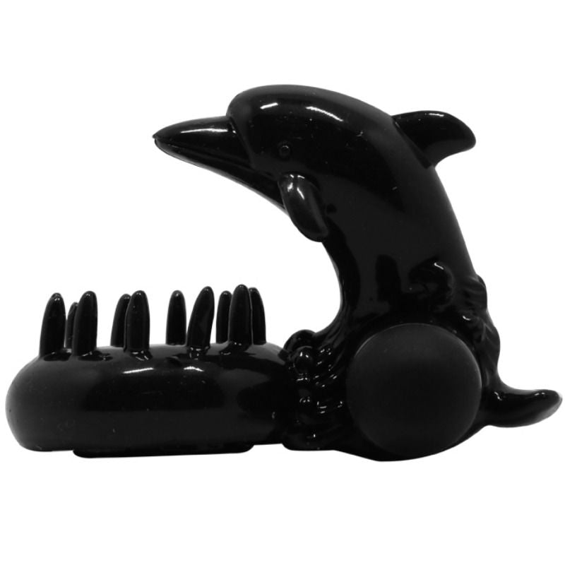Cockring Vibrant Delfin Stimulateur Clitoridien Dauphin Noir - Baile