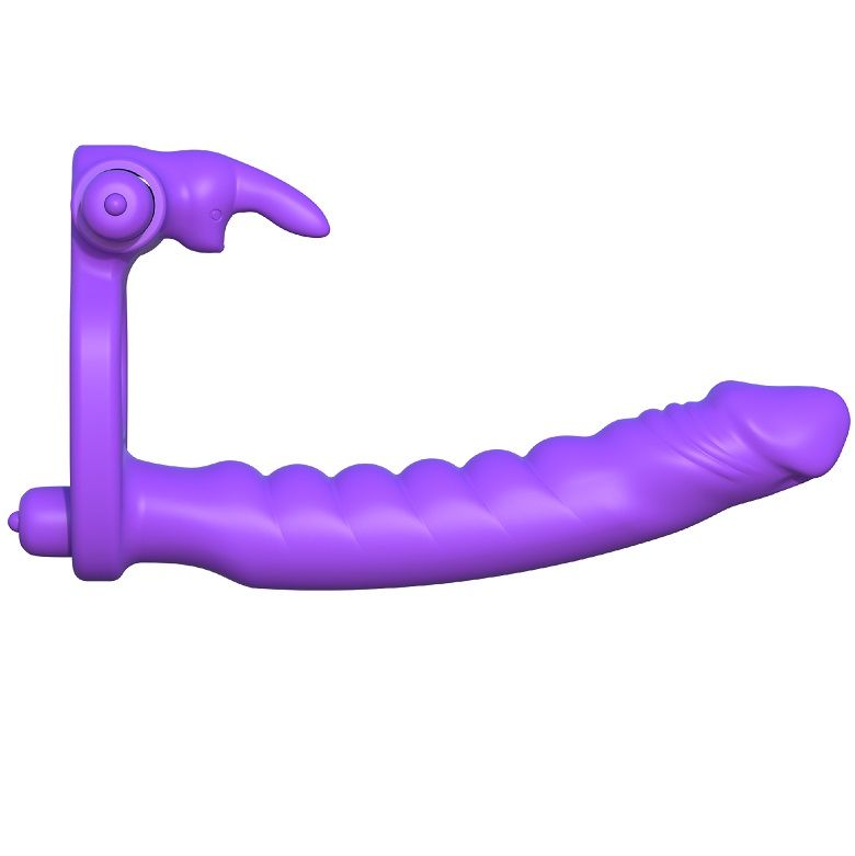 Cockring Vibrant Double Pénétration Gode Anal Stimulateur Lapin Silicone - Fantasy C-Ringz