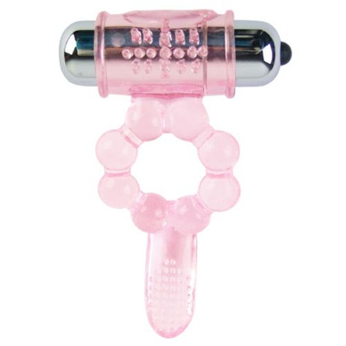 Cockring Vibrant Double Stimulation 10 Rythmes Langue Souple - Baile