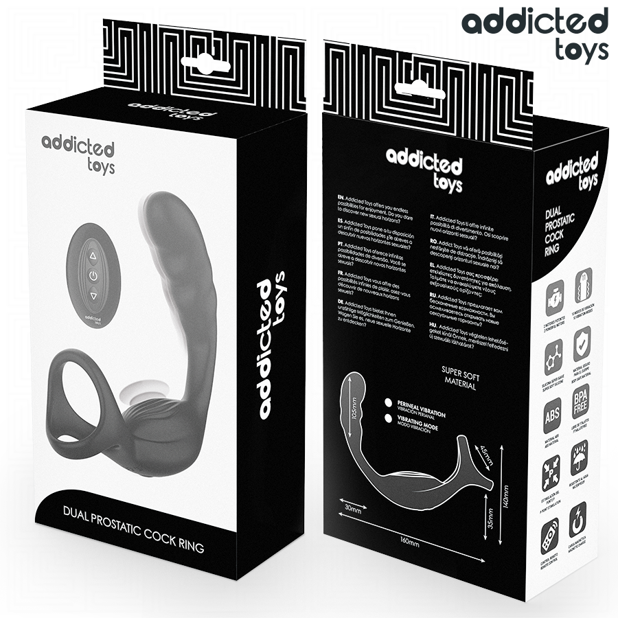 Cockring Vibrant Double Stimulation Prostate 10 Modes Télécommande - Addicted Toys