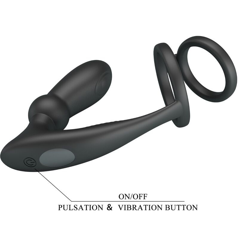 Cockring Vibrant Emoni Plug Anal Intégré 12 Vibrations Rechargeable - Pretty Love