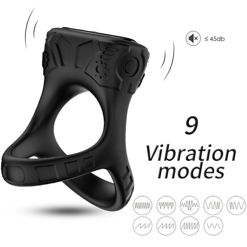 Cockring Vibrant Multiposition 9 Modes Rechargeable USB Étanche - Armony