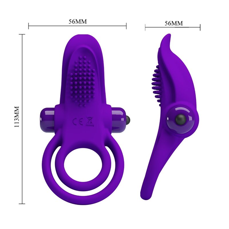 Cockring Vibrant Silicone 10 Modes Rechargeable Violet - Pretty Love
