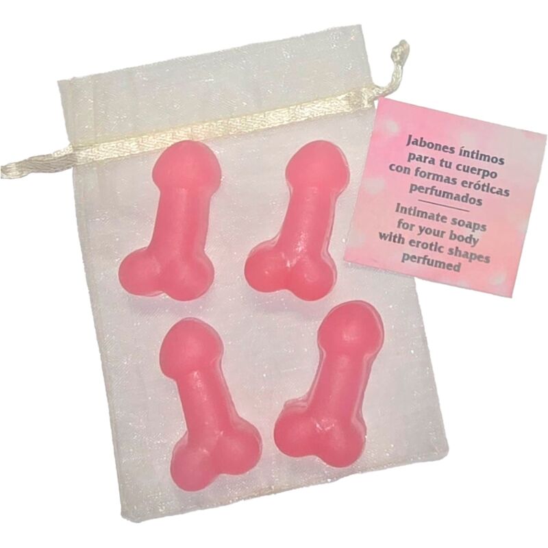 Coffret 4 Mini Savons Parfumés Forme Pénis Colorés Cadeau Gag - Diablo Picante