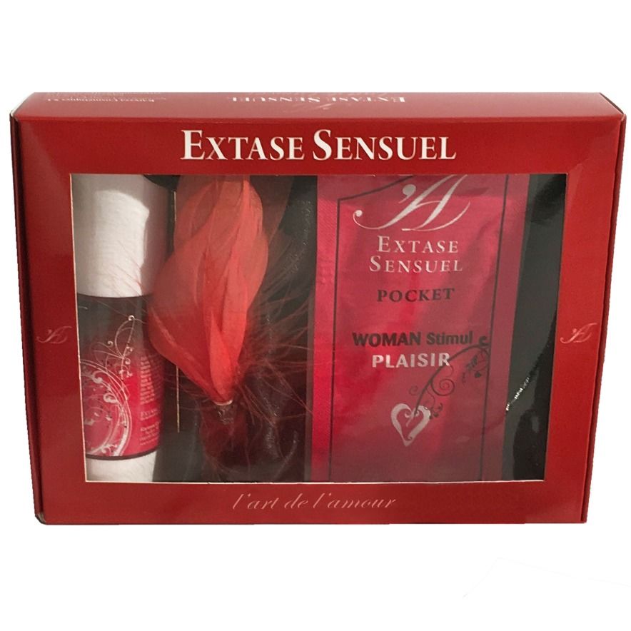 Coffret Sensuel de Voyage Huiles Aphrodisiaques et Plume - Extase Sensual