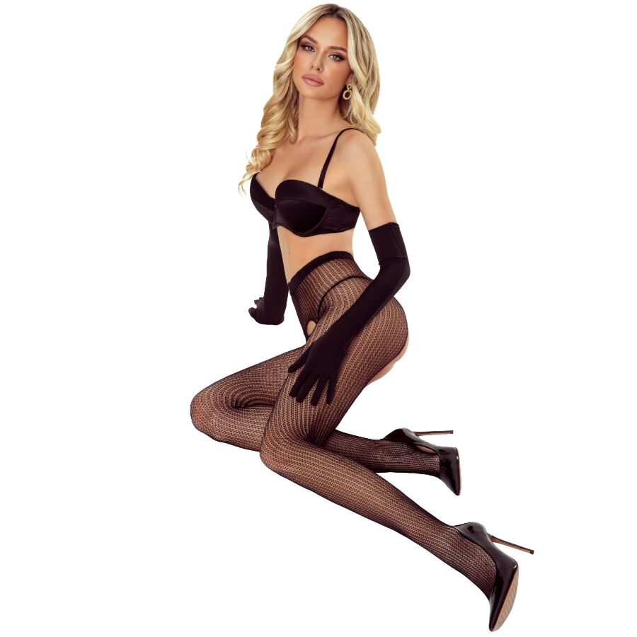 Collants Ouverts Tiopen 038 Entrejambe Échancré Noir - Passion Woman