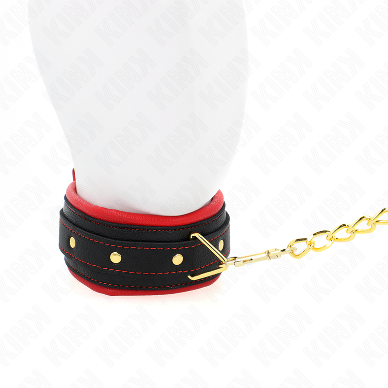 Collier avec Laisse BDSM Tissu Uni Ajustable 33-48 cm - Kink