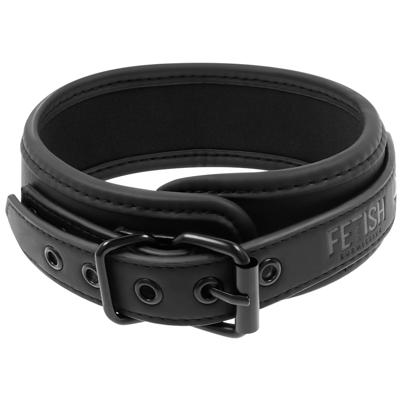 Collier BDSM Chaîne Laisse Néoprène Cuir Vegan Sans Nickel - Fetish Submissive