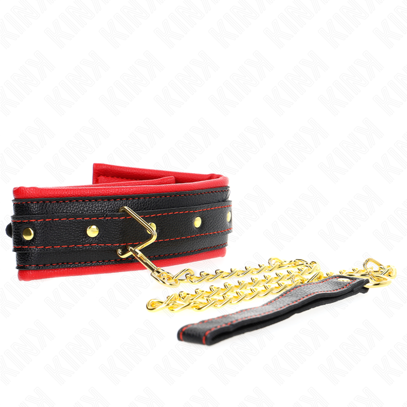 Collier BDSM Cuir Éponge Bracelet Réglable 37-54 cm - Kink