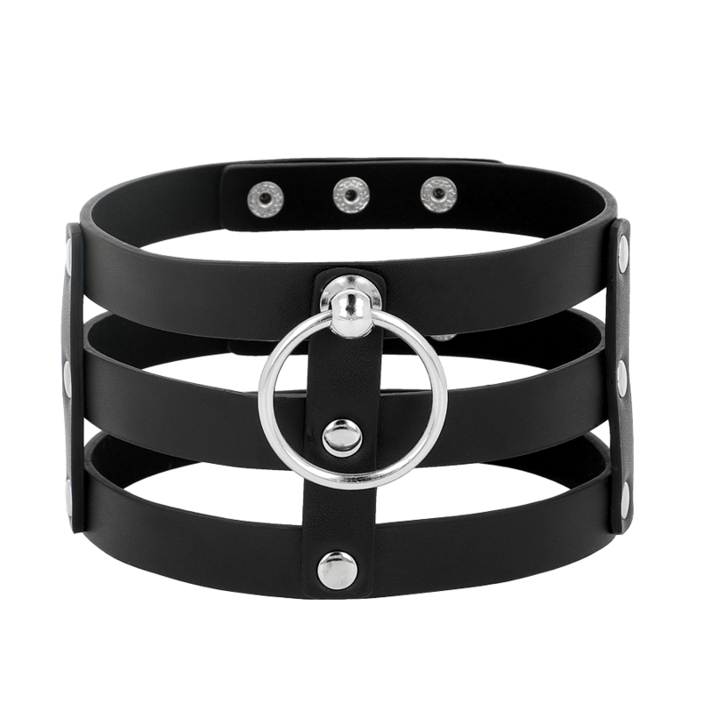 Collier Ras de Cou BDSM Cuir Végan Réglable Style Fétichiste - Coquette