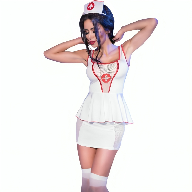 Costume Infirmière Coquin Haut et Jupe Sexy 2 Tailles - Chilirose