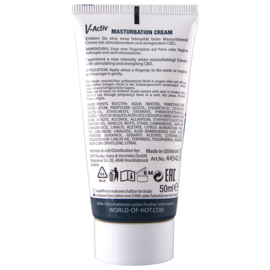 Crème de Masturbation Chauffante au CBD Unisexe 100 ml - Hot