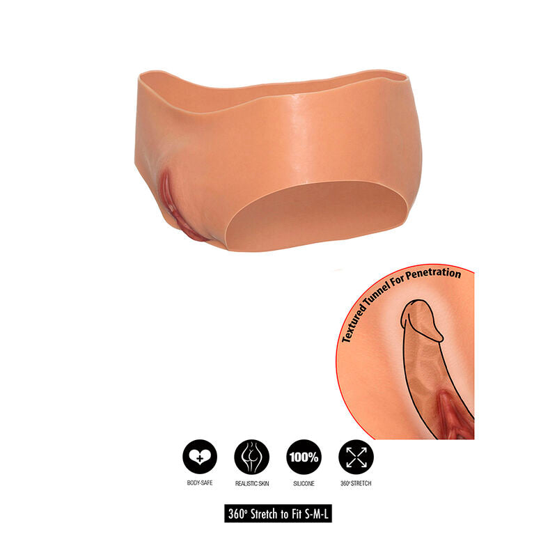 Culotte Vagin Ouvert Alter Ego Tunnel Texturé Taille Basse Chair