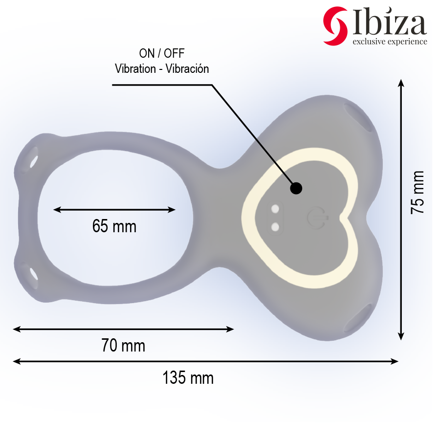Culotte Vibrante Iel Forme Cœur Télécommande Sans Fil 10 Modes IPX7 - Ibiza Technology