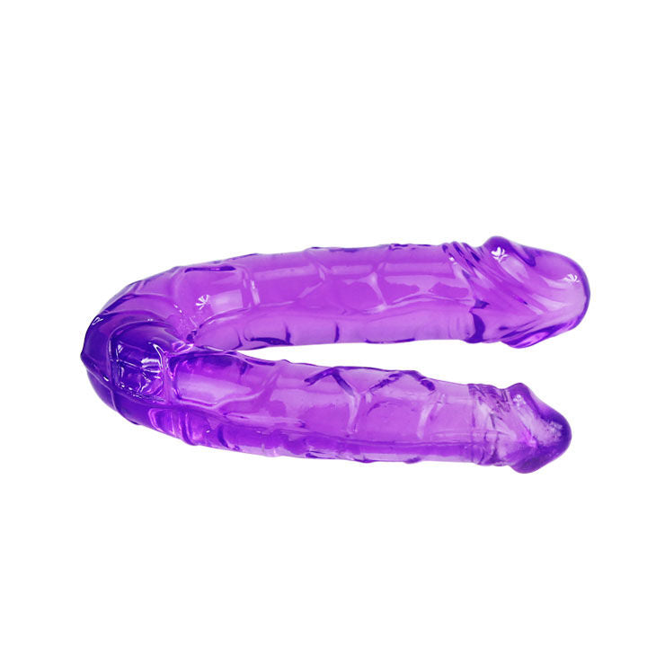 Double Gode Flexible Gelée Lilas 29 cm Deux Têtes - Baile