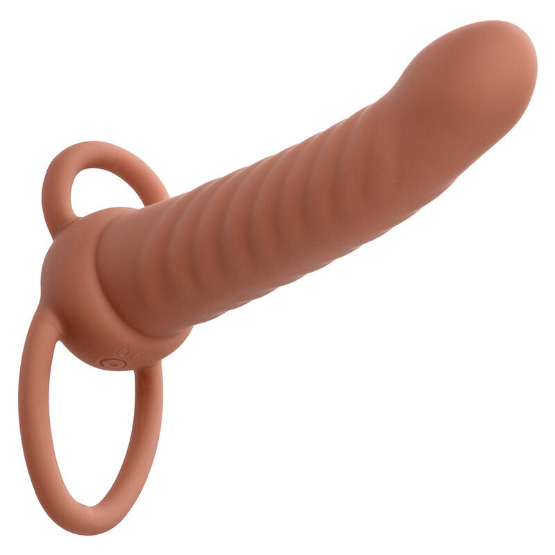 Double Pénétrateur Nervuré Rechargeable 10 Vibrations Silicone IPX7 - CalExotics