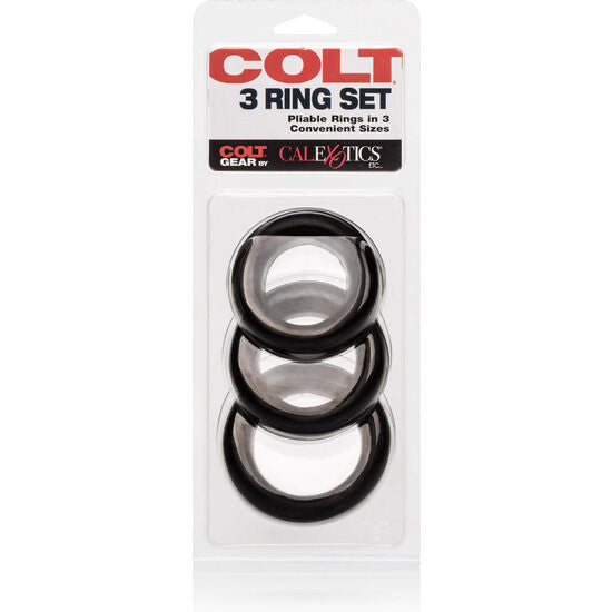 Ensemble 3 Cockrings Colt Silicone Épais 3 Tailles - CalExotics