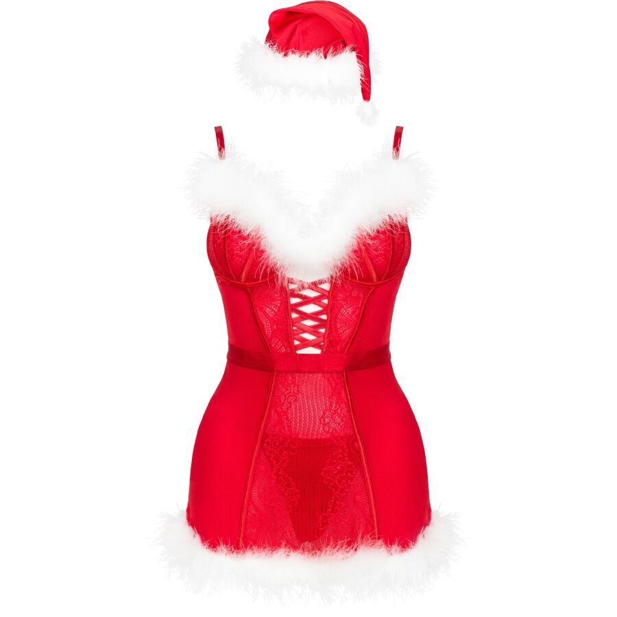 Ensemble Lingerie Noël Agethe Chemise String Bonnet 3 Pièces - Livco Corsetti