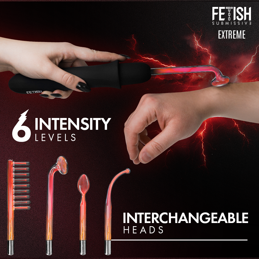 FETISH SUBMISSIVE - VIBRADOR WAND ELECTROESTIMULACIÓN ALTA FRECUENCIA