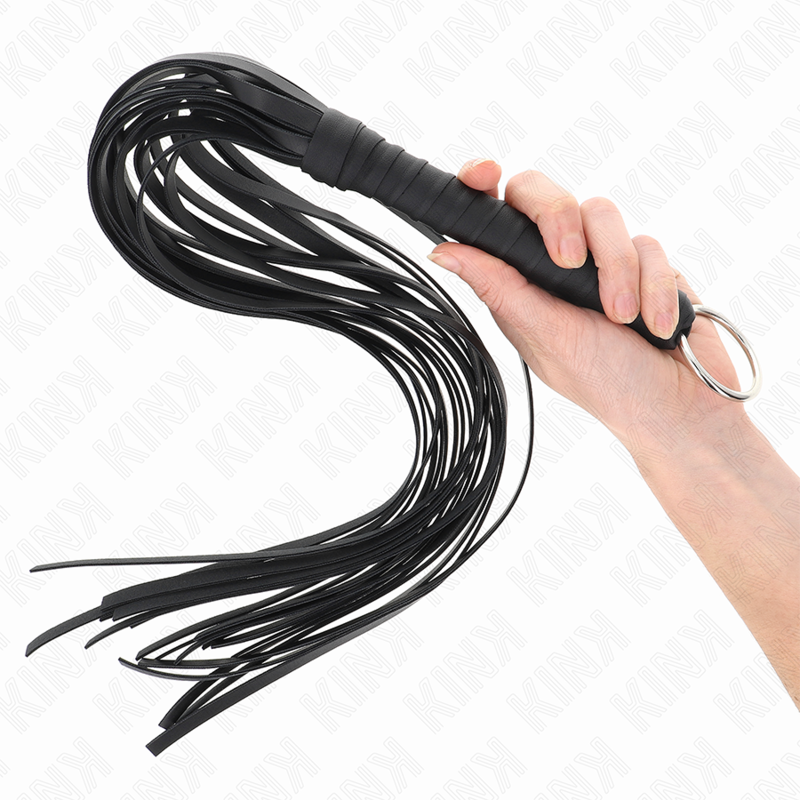 Fouet BDSM avec Anneau de Maintien 65 cm Cuir Synthétique - Kink