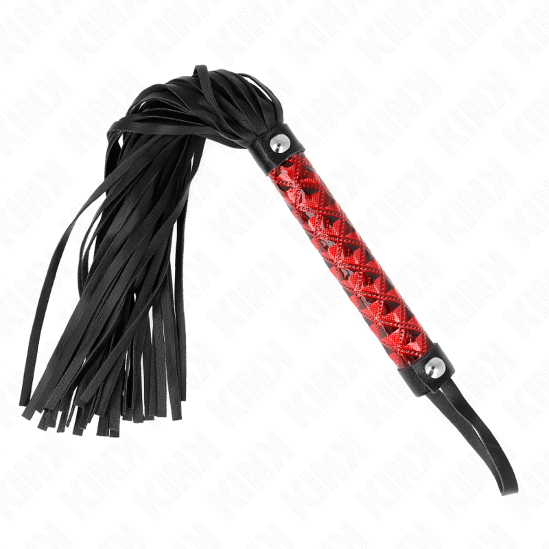 Fouet BDSM Motif Diamant 40 cm Poignée Ergonomique - Kink