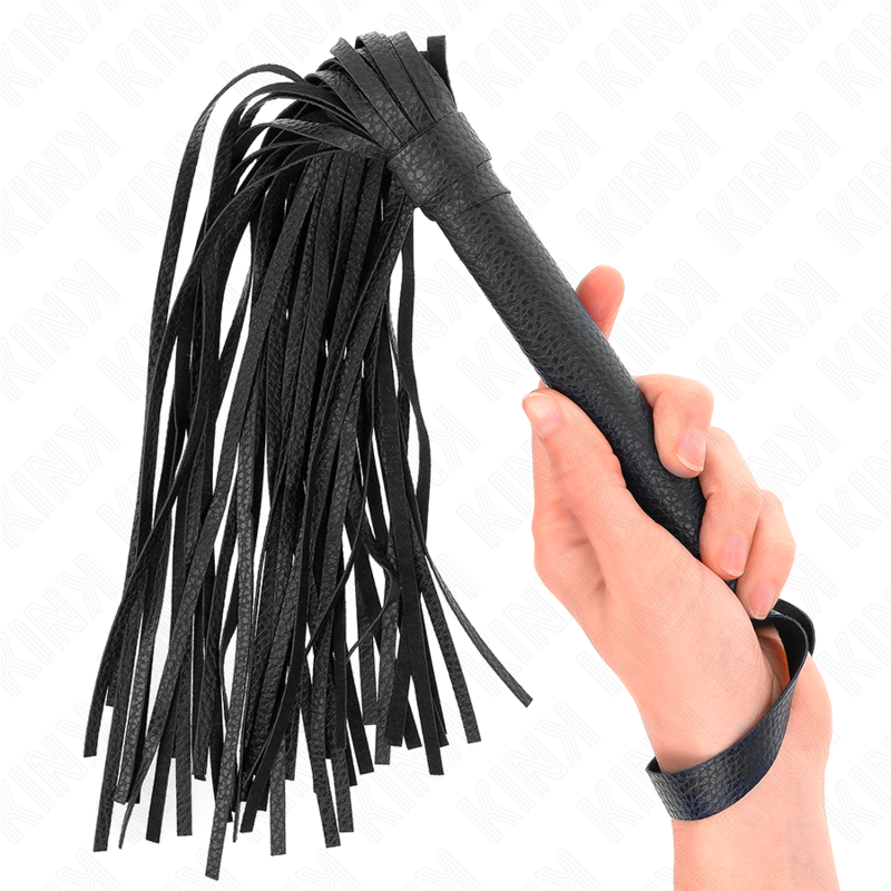 Fouet à Perles BDSM Bleu Foncé 43,5 cm Poignée Ergonomique - Kink