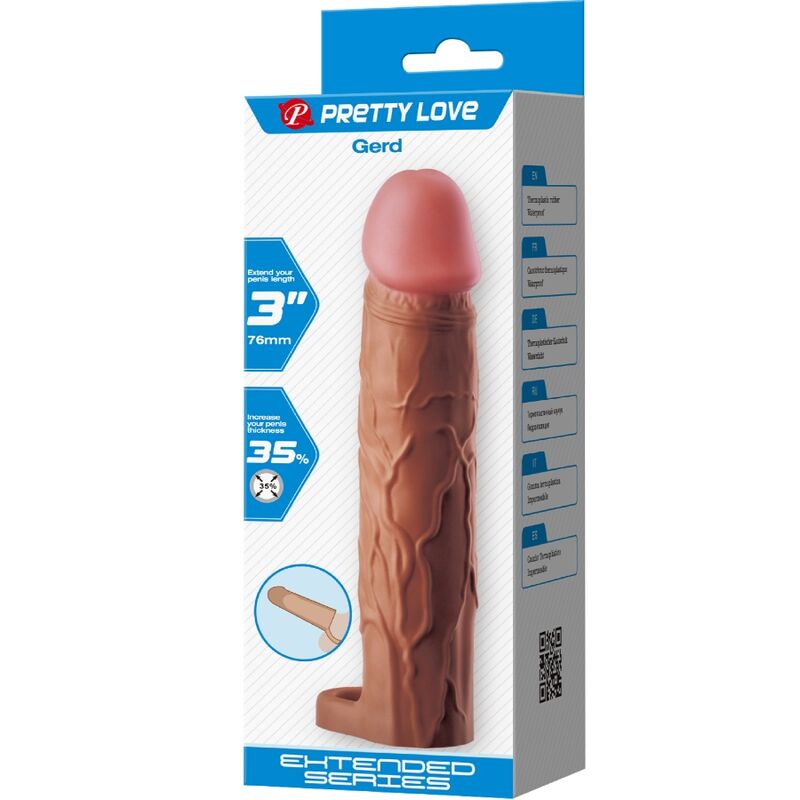 Gaine à Pénis Gerd Extension 7,6 cm Texturée Veinée Réaliste - Pretty Love