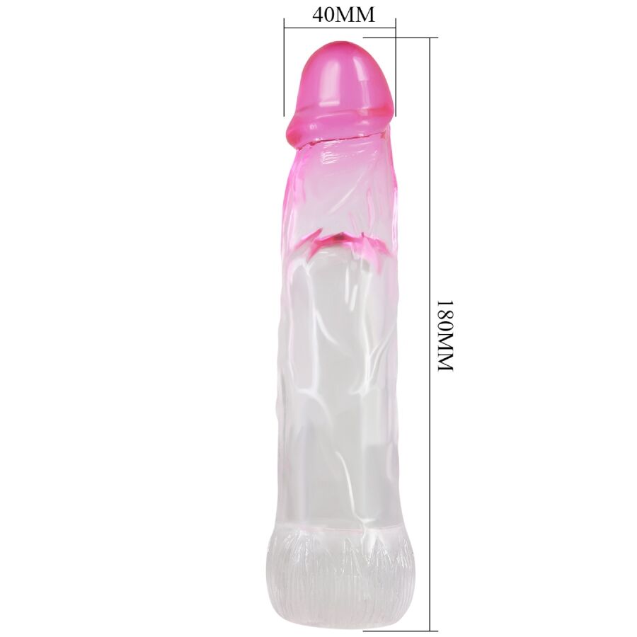 Gaine à Pénis Réaliste Neron Extensible +6 cm Tige Striée - Pretty Love