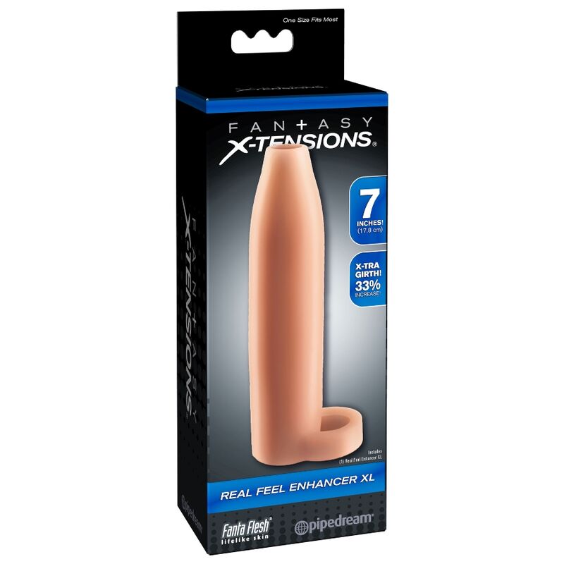 Gaine à Pénis Réaliste Real Feel Enhancer XL Sangle Testicules - Fantasy X-Tensions